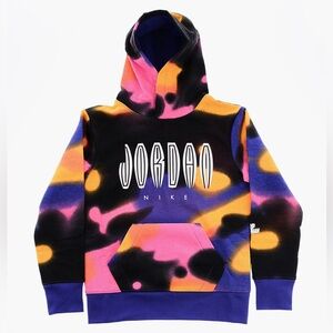 Nike Air Jordan Painting Effect Hooded Long Sleeve Sweatshirt Boys Size 7